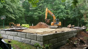 Masonry walls are sometimes part of septic system installations.